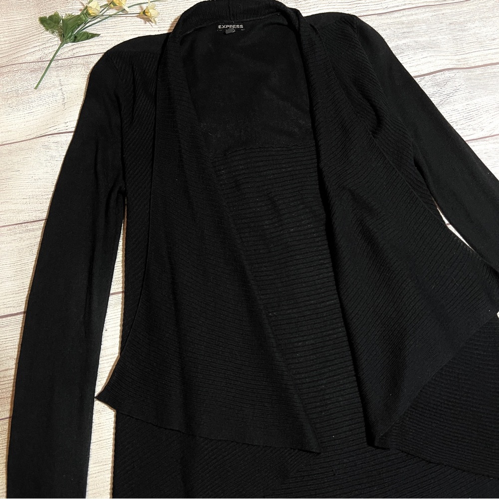 Express Soft Ribbed Open Front Flyaway Cardigan I… - image 3